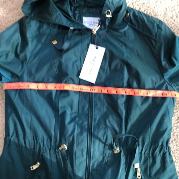 NWT! COLE HAAN Size M dark teal jacket with hood - Picture 8 of 10